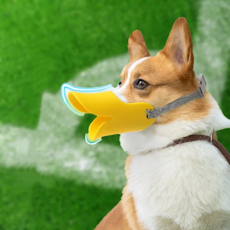 Dog Muzzle Silicone - Weicher, verstellbarer Silikon-Maulkorb für kleine Hunde