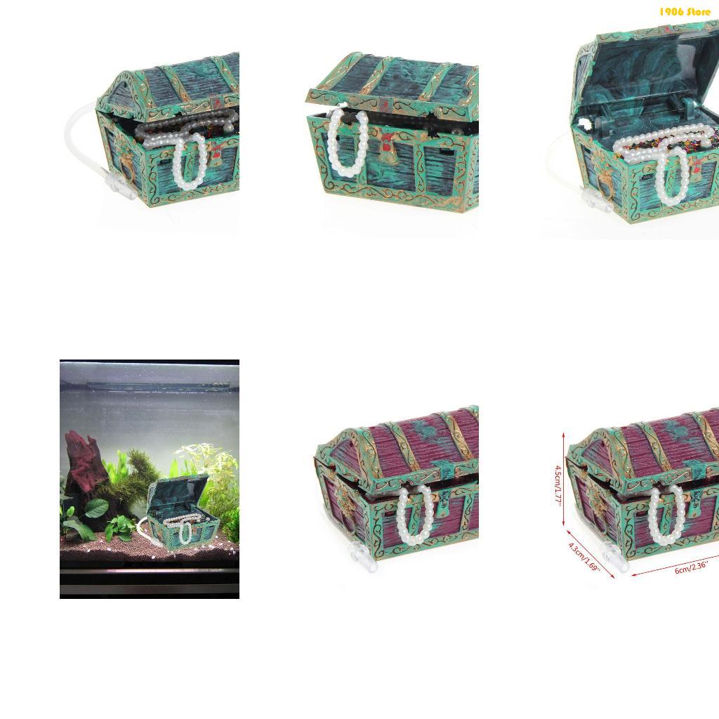 Pet X Supplies & Tack Photos - U1JB Aquarium-Schatztruhe, Dekorationen, Schatzkiste aus Kunstharz,