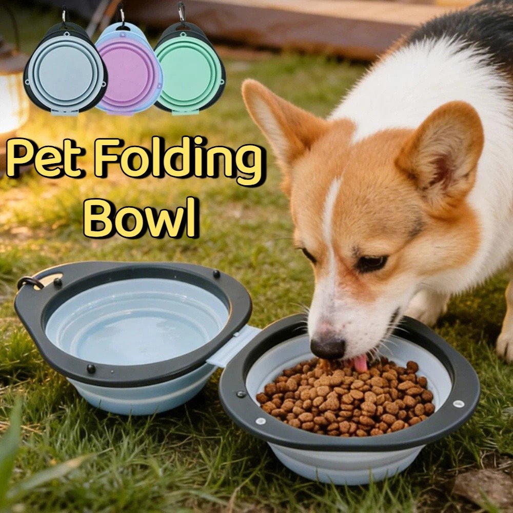 Slow Feeder Dog Bowl - Tragbare, zusammenklappbare Futterschüssel für Haustiere, doppelte