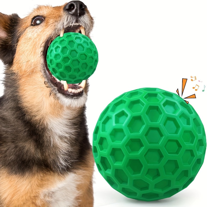 Pet Dental Chew Toy - Robustes Naturkautschuk Hundekau-Spielzeug Unzerstörbarer Quietschball für