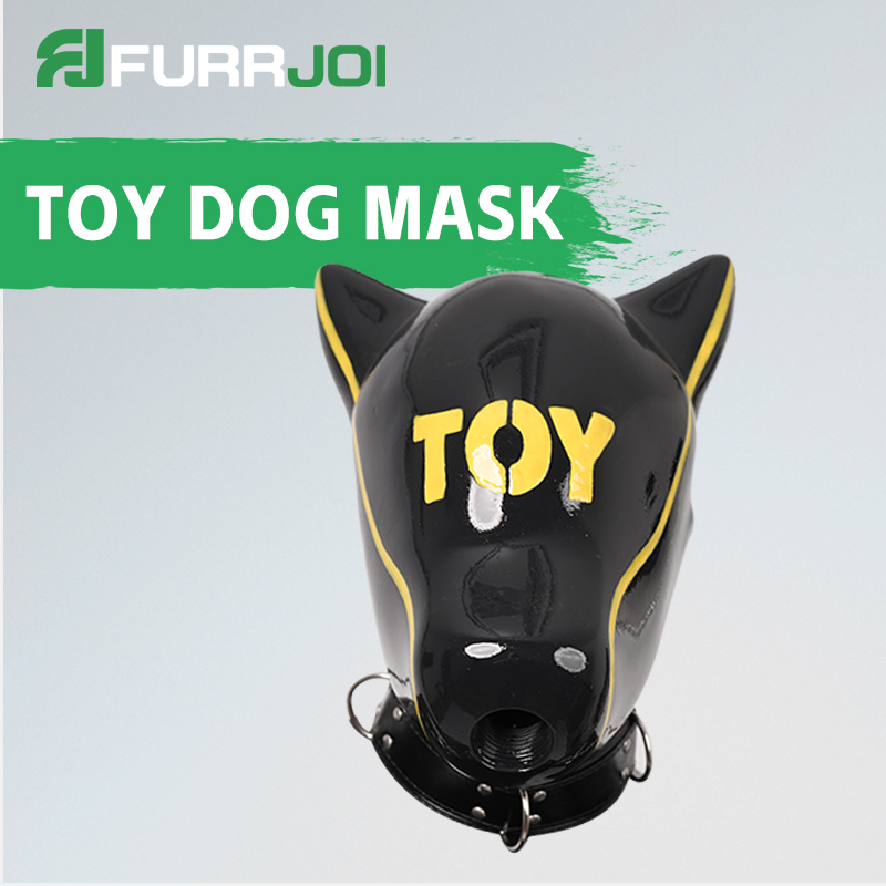 Dog Muzzle Silicone - Furrjoi IDO Silikon-Hundemaske mit gemusterten Cosplay-Kostümen,