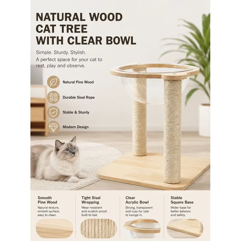 Umweltfreundlicher Massivholz- – Cat Scratching Post Bewertung und Preis