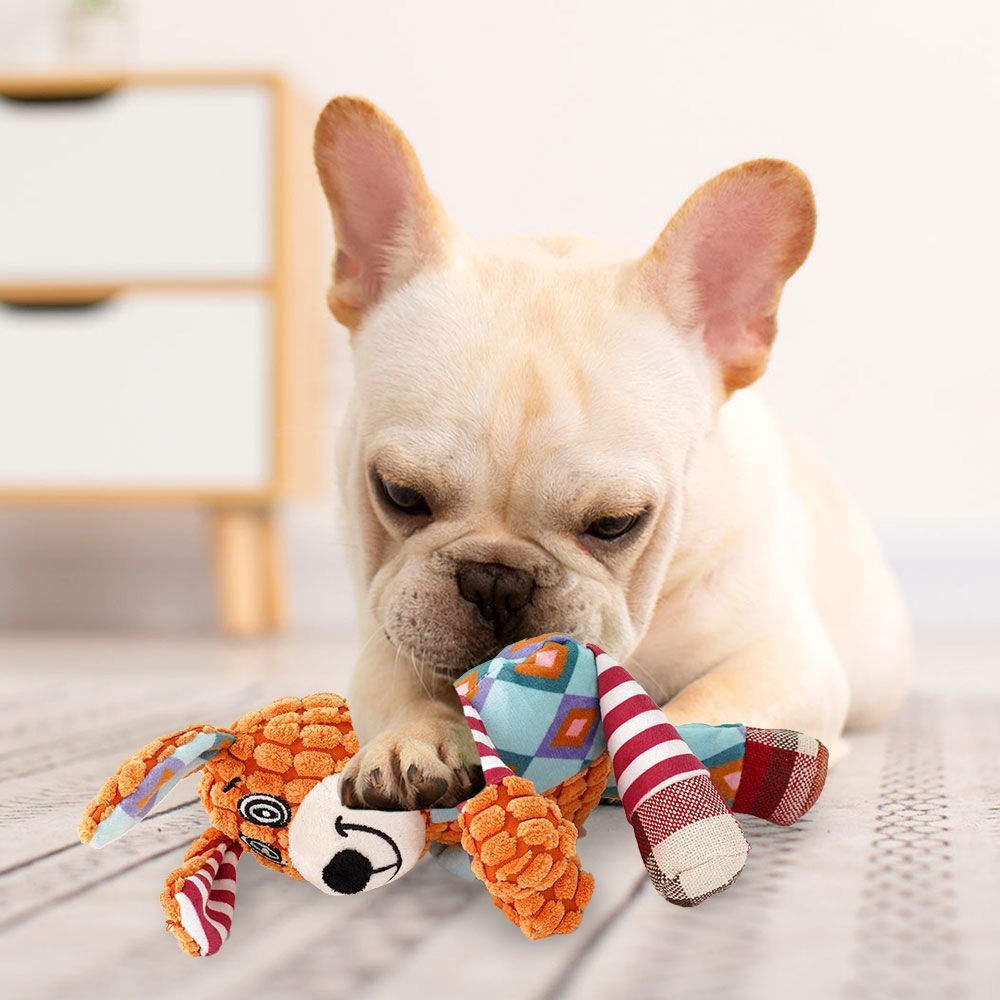 Buntes Cartoon-Patchwork-Plüsc – Pet Dental Chew Toy Bewertung und Preis